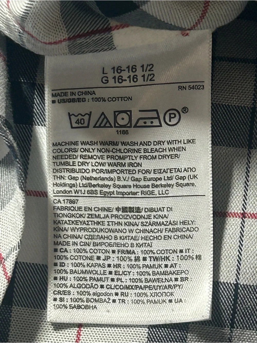 Banana Republic Men's Plaid Button-Down Shirt - White, Black & Red Accent